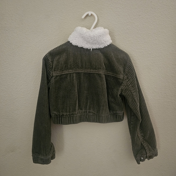 Daisy Fuentes Kids Green Corduroy Cropped Jacket with Floral Design - Picture 6 of 10